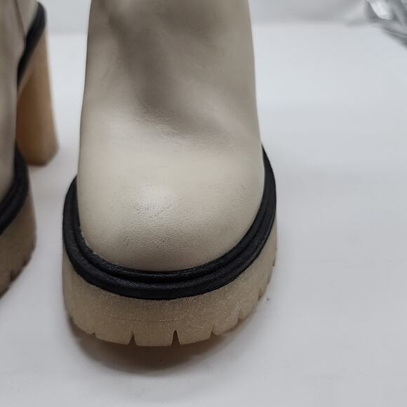 FREE PEOPLE JESSE CUTOUT LEATHER BOOTS WOMEN'S 36 CREAM - Picture 5 of 16